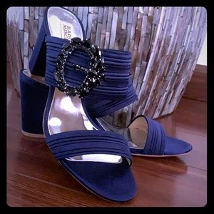 Badgley Mischka Crystal-Embellished Satin Shoes
